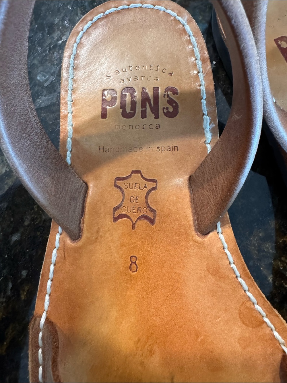 Pons Women’s Brown Leather Slingback Flats - Picture 5 of 6